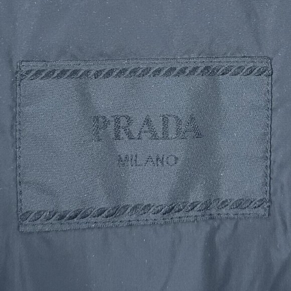Authentic Prada Black Nylon Zip Front Light Weight Hooded Jacket Men's Size 54 - Picture 6 of 8